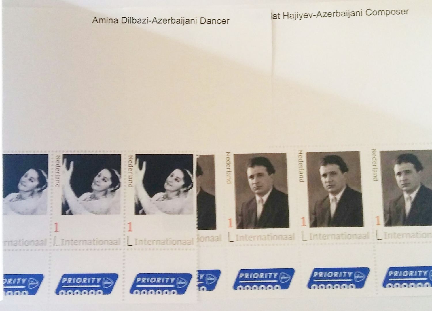 In den Niederlanden sind Briefmarken von Amina Dilbasi und Dschovdet Hadschiyev herausgegebenen