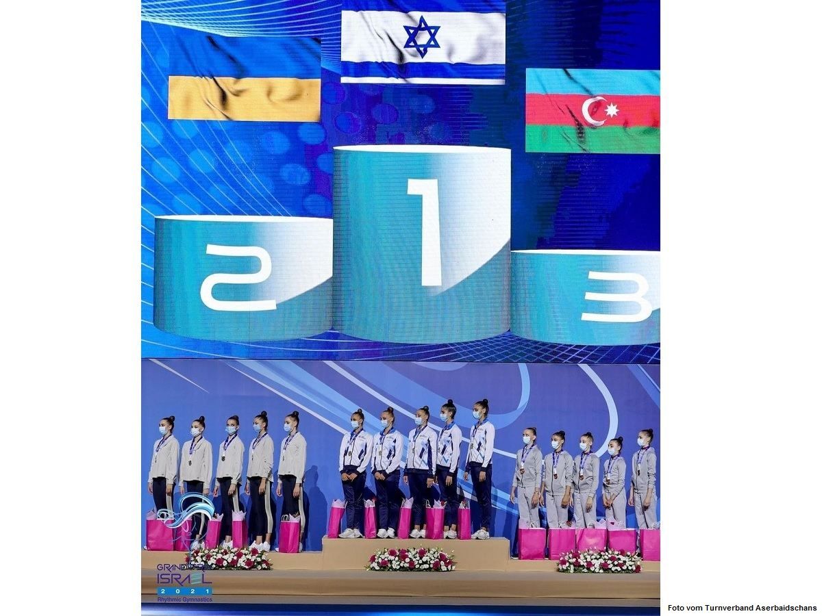 Das aserbaidschanische Team gewann Bronze beim Grand Prix der Rhythmischen Gymnastik in Israel