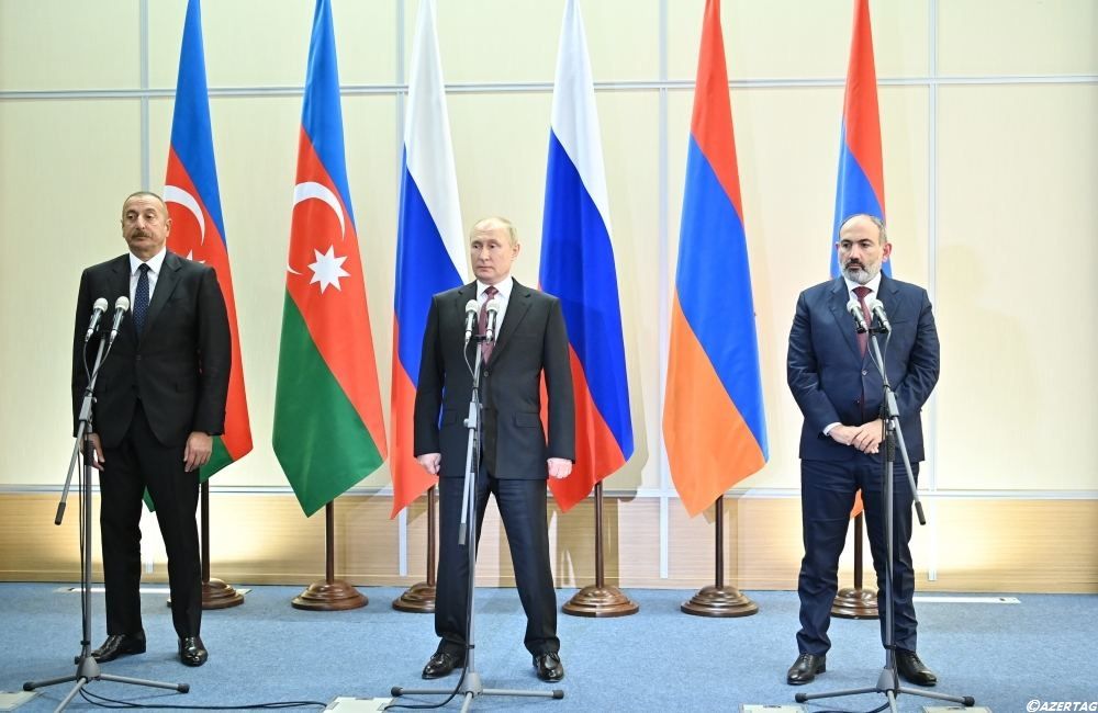 Text einer gemeinsamen Erklärung des Präsidenten von Russland, Aserbaidschan und des Premierministers von Armenien wurde veröffentlicht