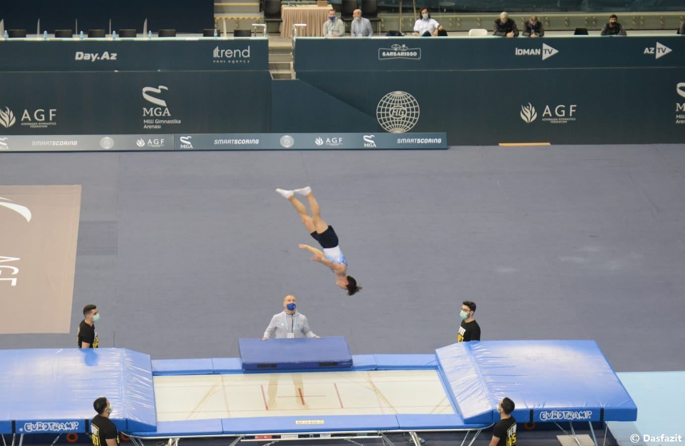 Finalisten im Einzelprogramm bei den Männern beim Trampolin-Weltpokal in Baku ermittelt