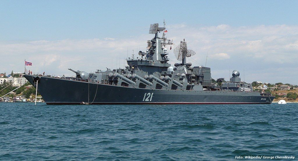 Raketenkreuzer Moskau ist beim Abschleppen gesunken Russisches 