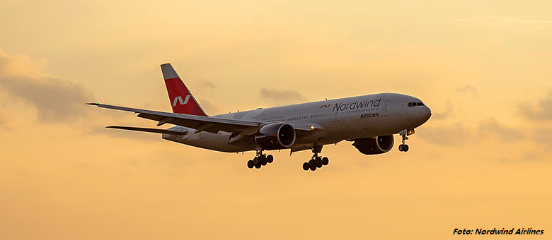 Die russische Fluggesellschaft Nordwind startet den Flug Perm-Duschanbe