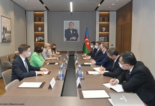 Jeyhun Bayramov und die Vizepräsidentin des Deutschen Bundestages diskutieren über Fragen der Energiesicherheit