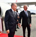 Türkischer Präsident Recep Tayyip Erdogan traf zu einem offiziellen Besuch in Aserbaidschan ein - Erstes offizielles Treffen am internationalen Flughafen Zangilan (FOTO/VIDEO) - Gallery Thumbnail